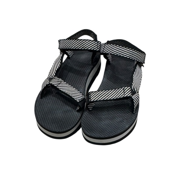 Women’s Teva Flatform Black & White Platform Ankle Strap Sandals: Size 10 - Picture 9 of 10